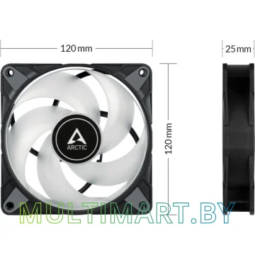Вентилятор для корпуса Arctic P12 PWM PST A-RGB 0dB (ACFAN00231A) картинка 2
